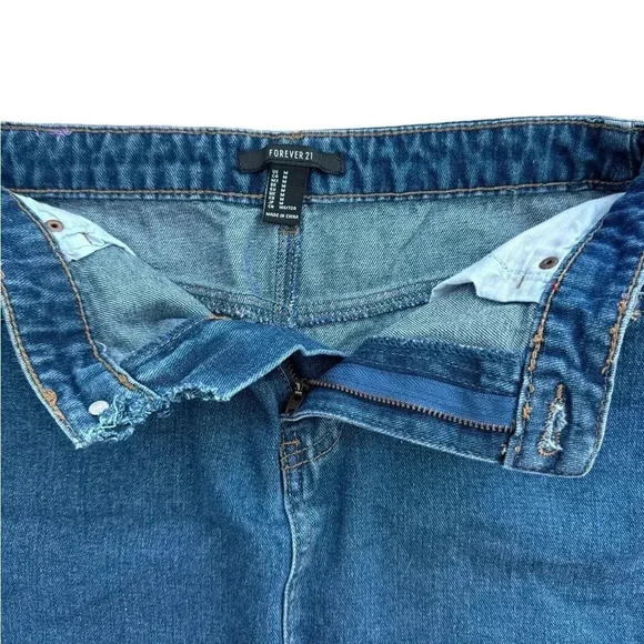 Mini Denim Jean Skirt With Rainbow Waist, Size Medium - Picture 9 of 9